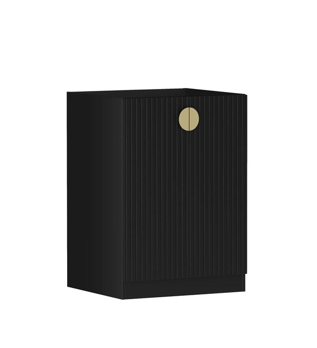 Otti Marlo Laundry Fluted Black Base Cabinet