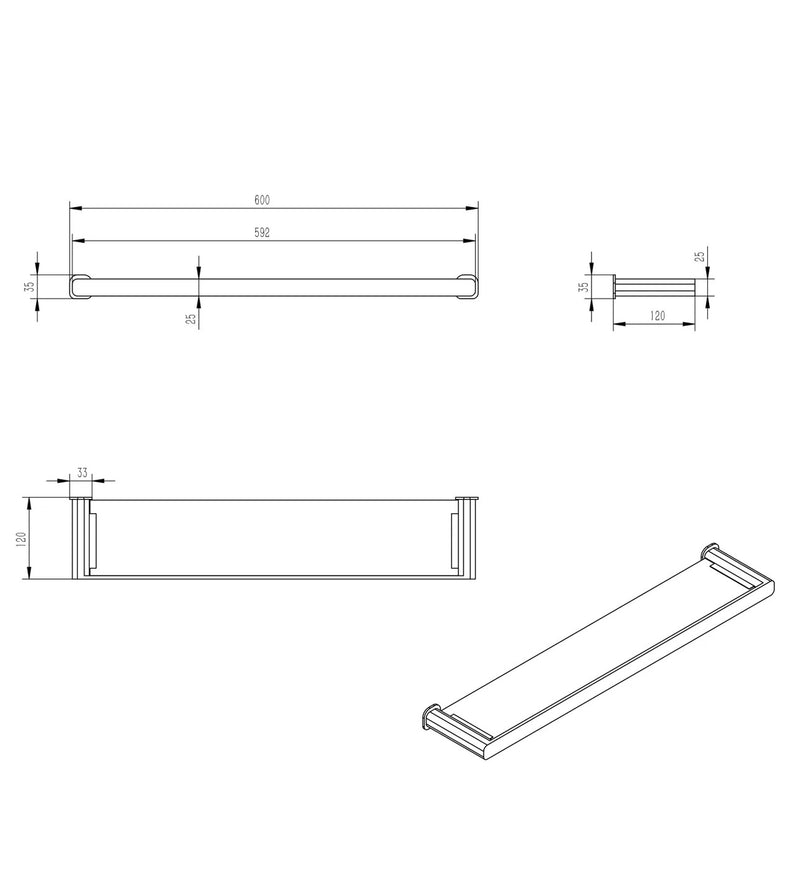 Otti Oskar Metal & Glass Shelf