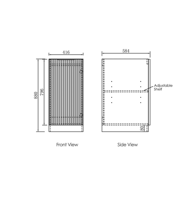 Otti Noosa Laundry Fluted White Base Cabinet