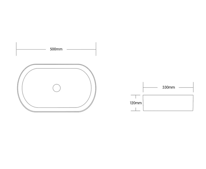 Otti Quay Oval 500x340x120 Basin