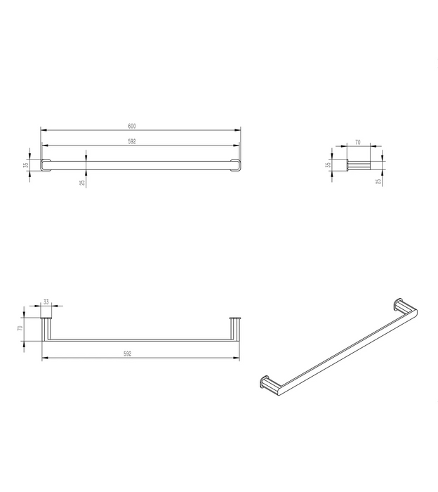 Otti Oskar Single Towel Rail