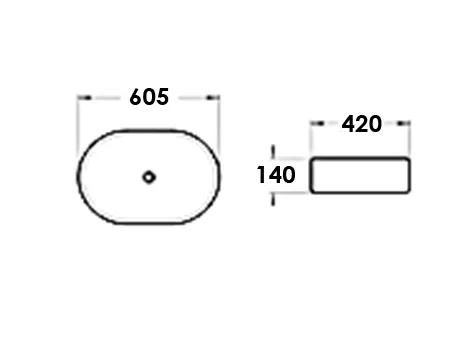 Otti Artis Oval Above Counter Gloss White Basin