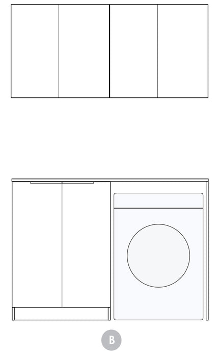 Otti Laundry Kit 1305 Byron/Bondi with Stone Top