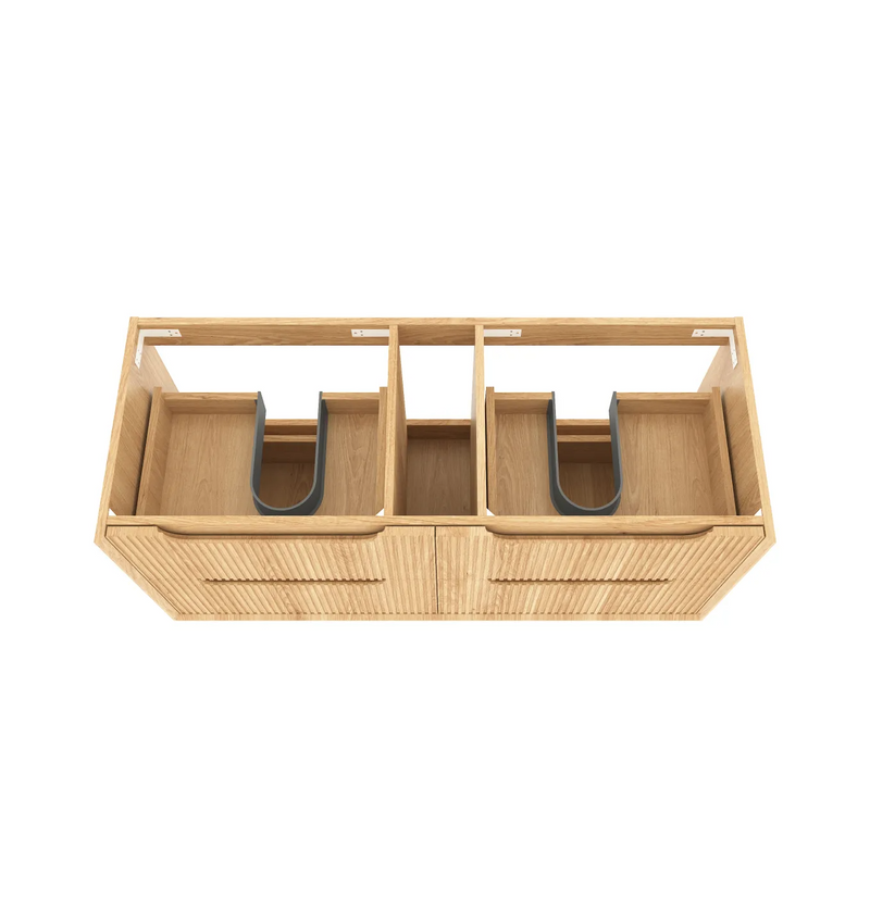 Otti Byron Fluted Woodland Oak Wall Hung Vanity