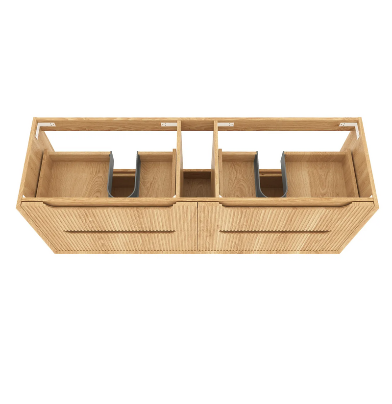 Otti Byron Fluted Woodland Oak Wall Hung Vanity