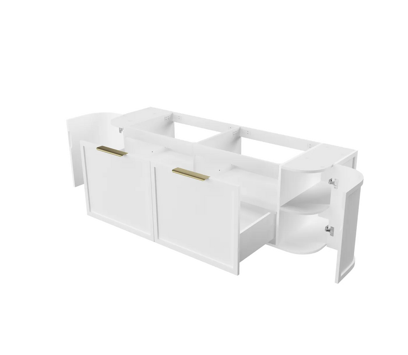 Otti Hampshire Satin White Wall Hung Curve Vanity