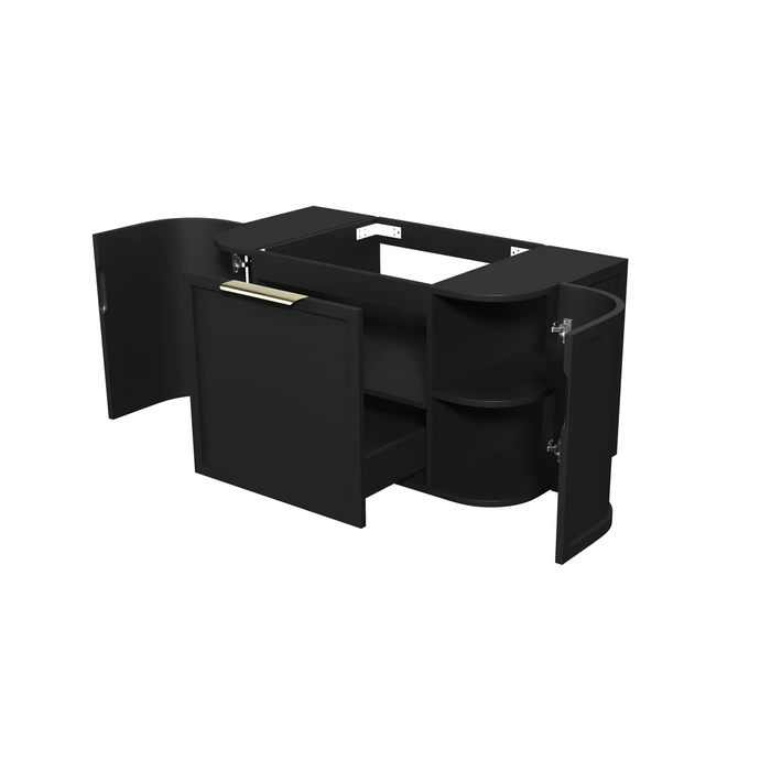 Otti Hampshire Satin Black Wall Hung Curve Vanity