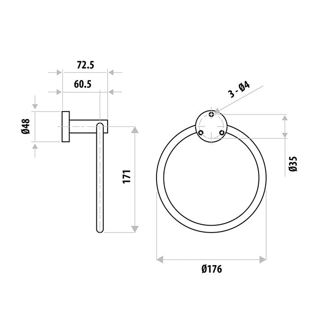 Elle Stainless Steel Towel Ring
