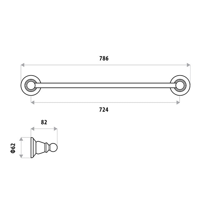 Noosa Single Towel Rail