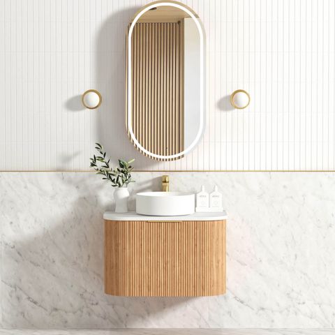 Otti Bondi Fluted Woodland Oak Curve Cabinet