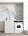 Otti Noosa Fluted White Base Laundry Cabinet with 1300mm Stone Top