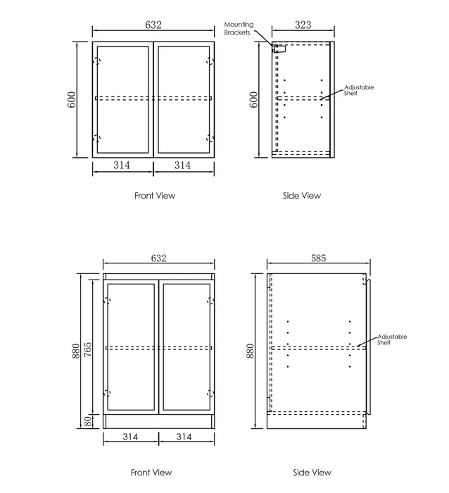 Otti Laundry Kit 1305 Hampshire with Stone Top
