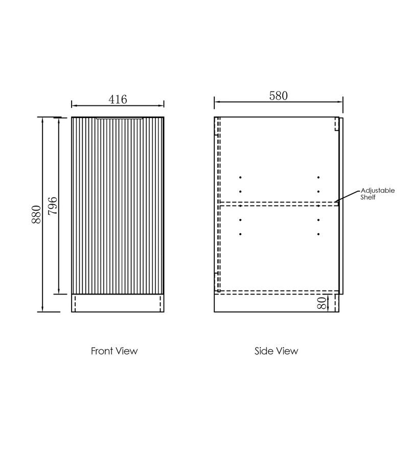 Otti Mini Laundry 430mm Havana With Stone Top
