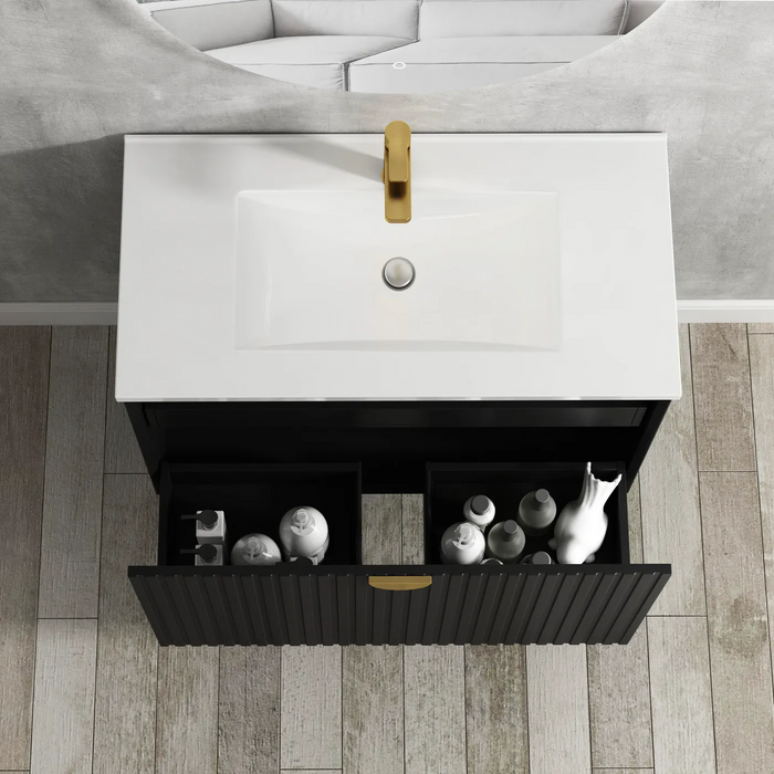 Otti Marlo Matte Black Wall Hung Vanity