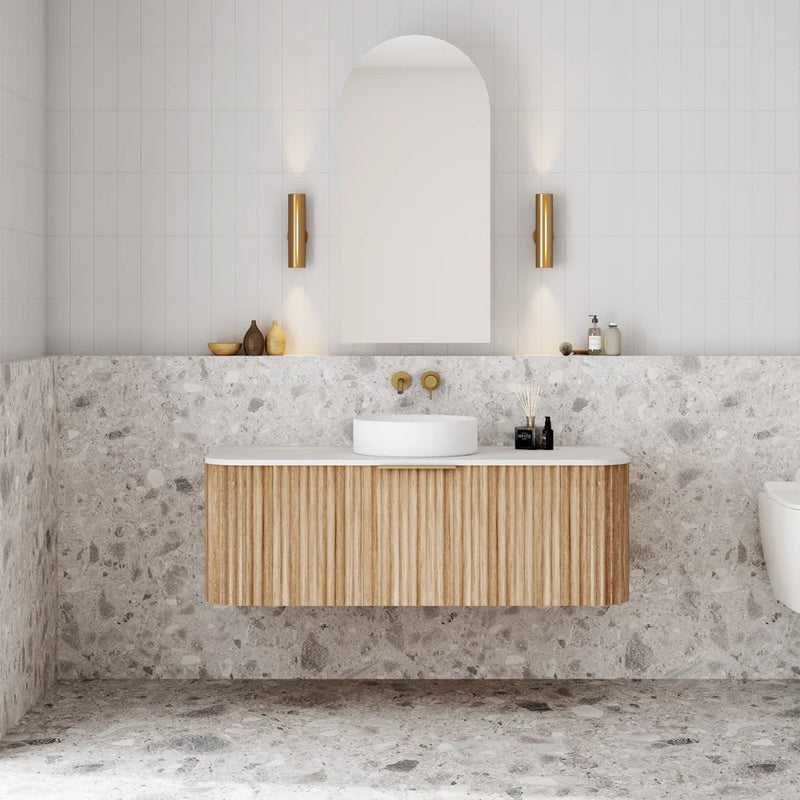 Cassa Design V-Groove Curved Wall Hung Vanity