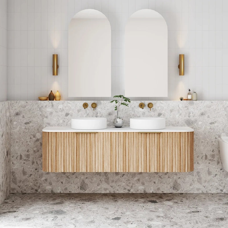Cassa Design V-Groove Curved Wall Hung Vanity