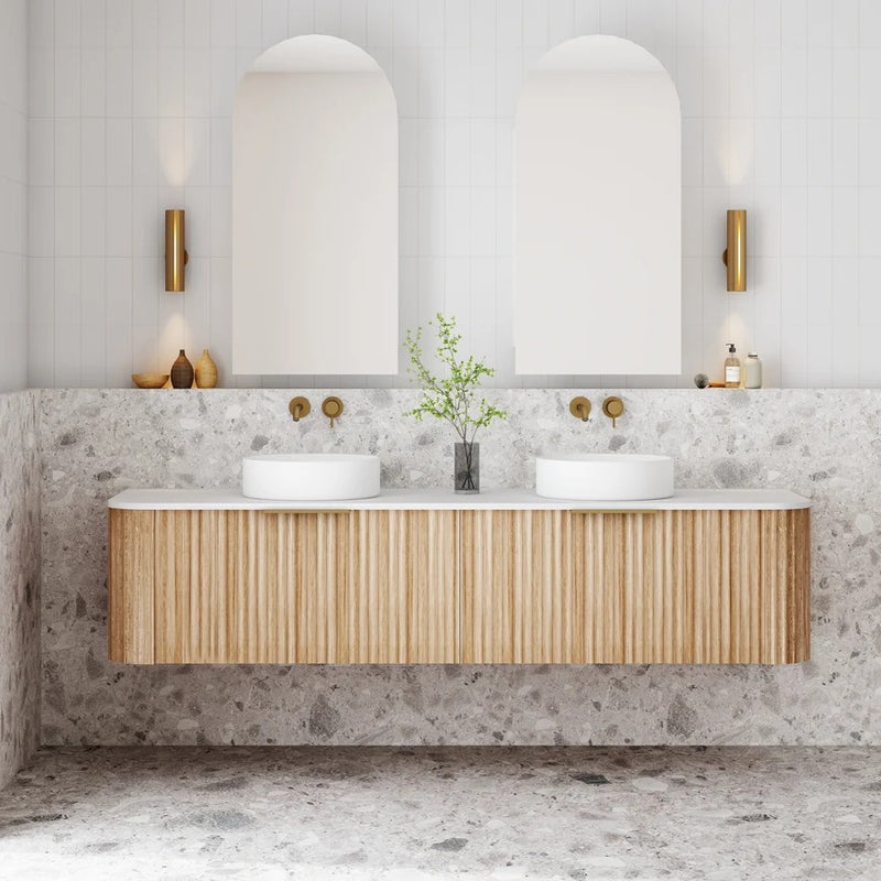 Cassa Design V-Groove Curved Wall Hung Vanity