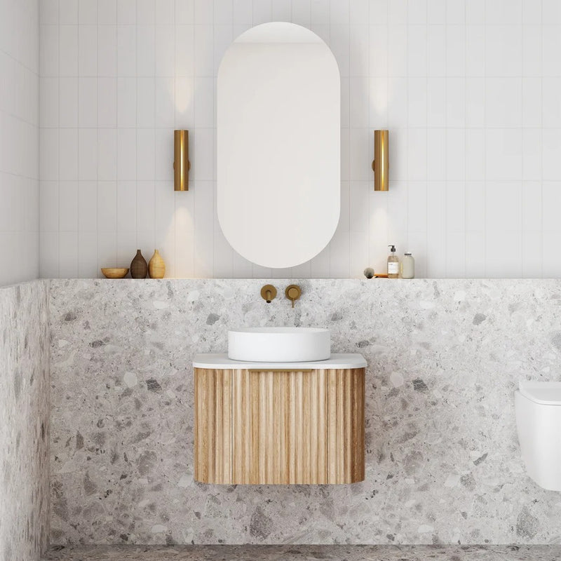 Cassa Design V-Groove Curved Wall Hung Vanity