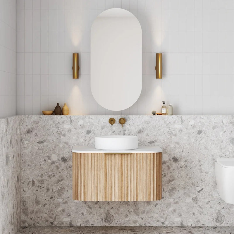 Cassa Design V-Groove Curved Wall Hung Vanity