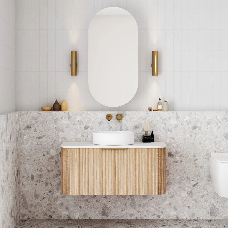 Cassa Design V-Groove Curved Wall Hung Vanity
