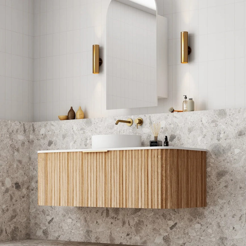 Cassa Design V-Groove Curved Wall Hung Vanity