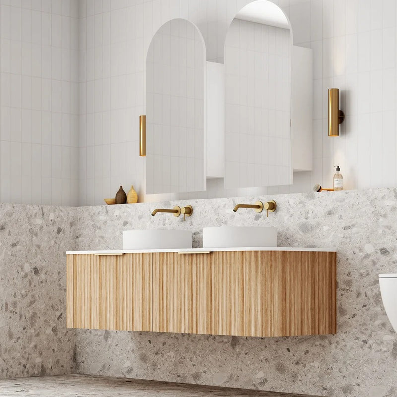 Cassa Design V-Groove Curved Wall Hung Vanity