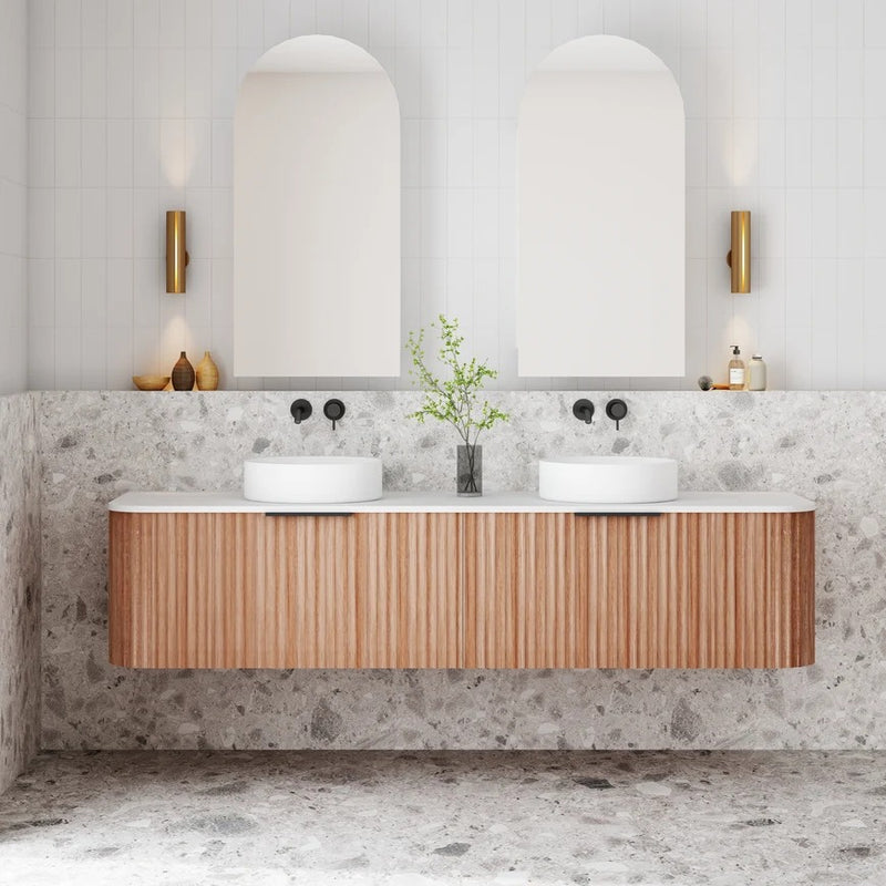Cassa Design V-Groove Curved Wall Hung Vanity