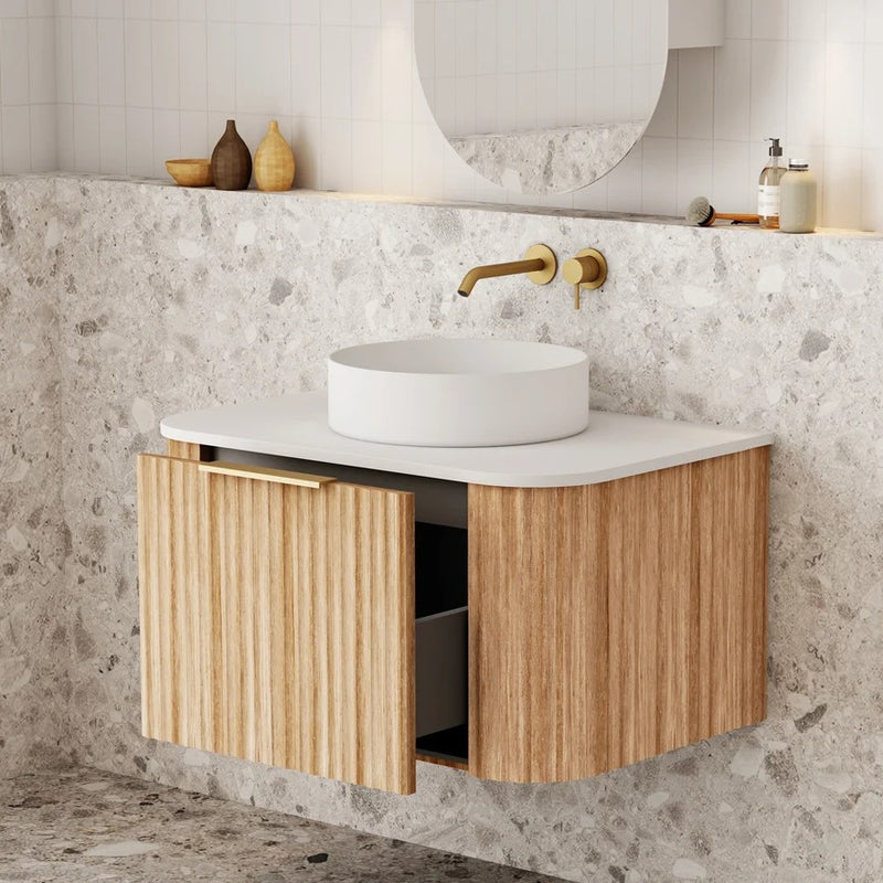 Cassa Design V-Groove Curved Wall Hung Vanity