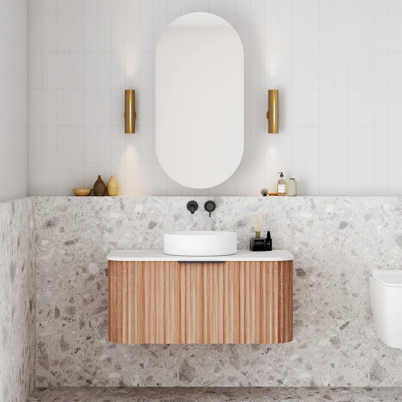 Cassa Design V-Groove Curved Wall Hung Vanity