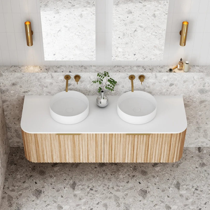 Cassa Design V-Groove Curved Wall Hung Vanity