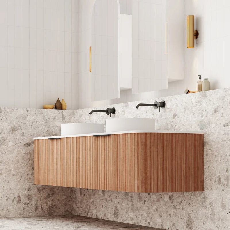 Cassa Design V-Groove Curved Wall Hung Vanity