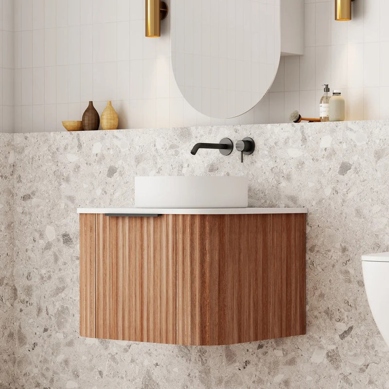 Cassa Design V-Groove Curved Wall Hung Vanity