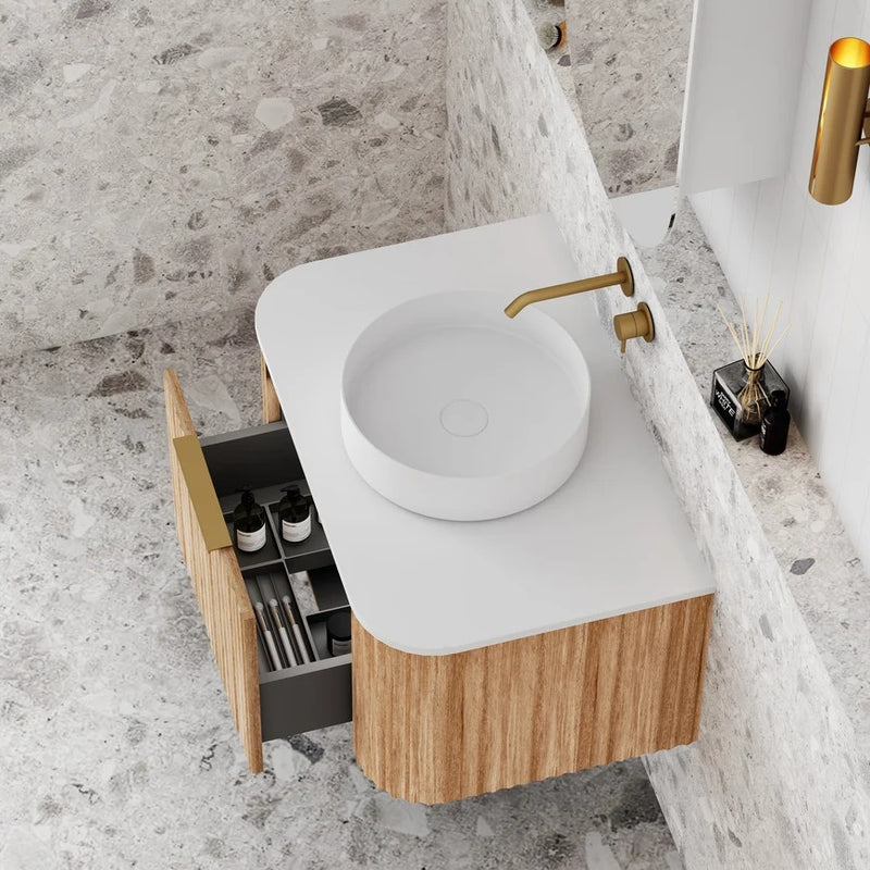 Cassa Design V-Groove Curved Wall Hung Vanity