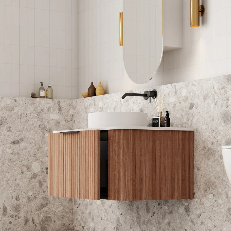 Cassa Design V-Groove Curved Wall Hung Vanity