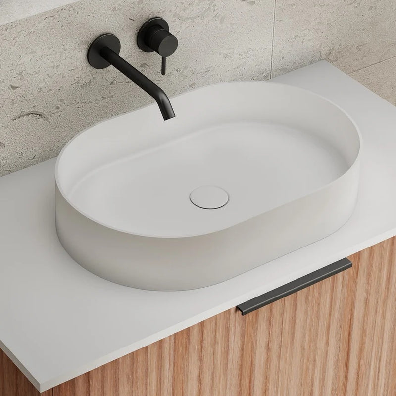 Cassa Design Elegant Pill Solid Surface Above Counter Basin