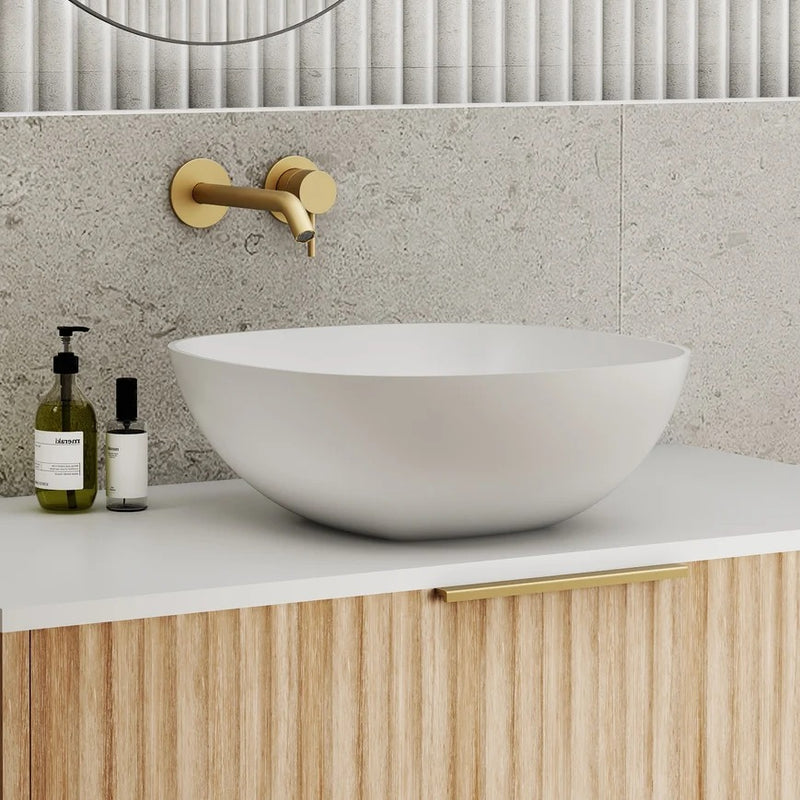 Cassa Design Rectangular Slim Solid Surface Above Counter Basin