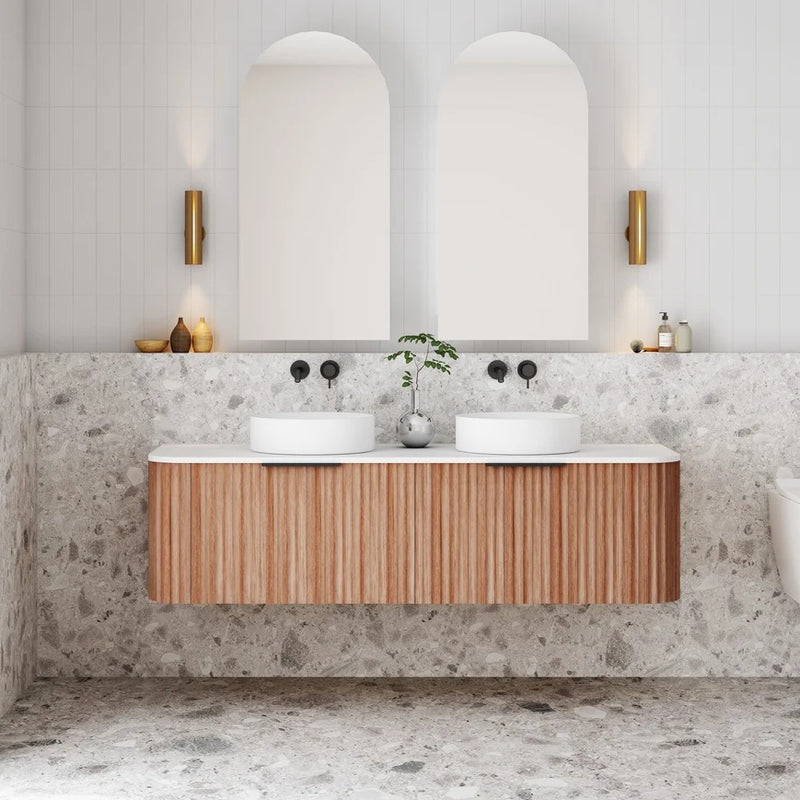 Cassa Design V-Groove Curved Wall Hung Vanity