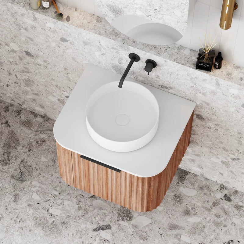 Cassa Design V-Groove Curved Wall Hung Vanity