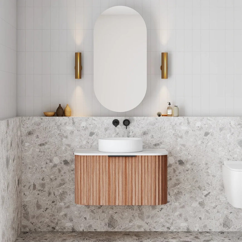 Cassa Design V-Groove Curved Wall Hung Vanity