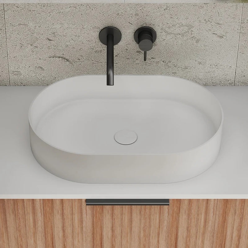 Cassa Design Elegant Pill Solid Surface Above Counter Basin