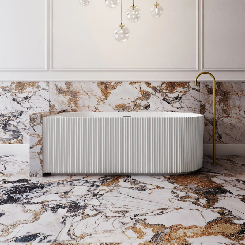 Cassa Design V-Groove Corner Back To Wall Bath