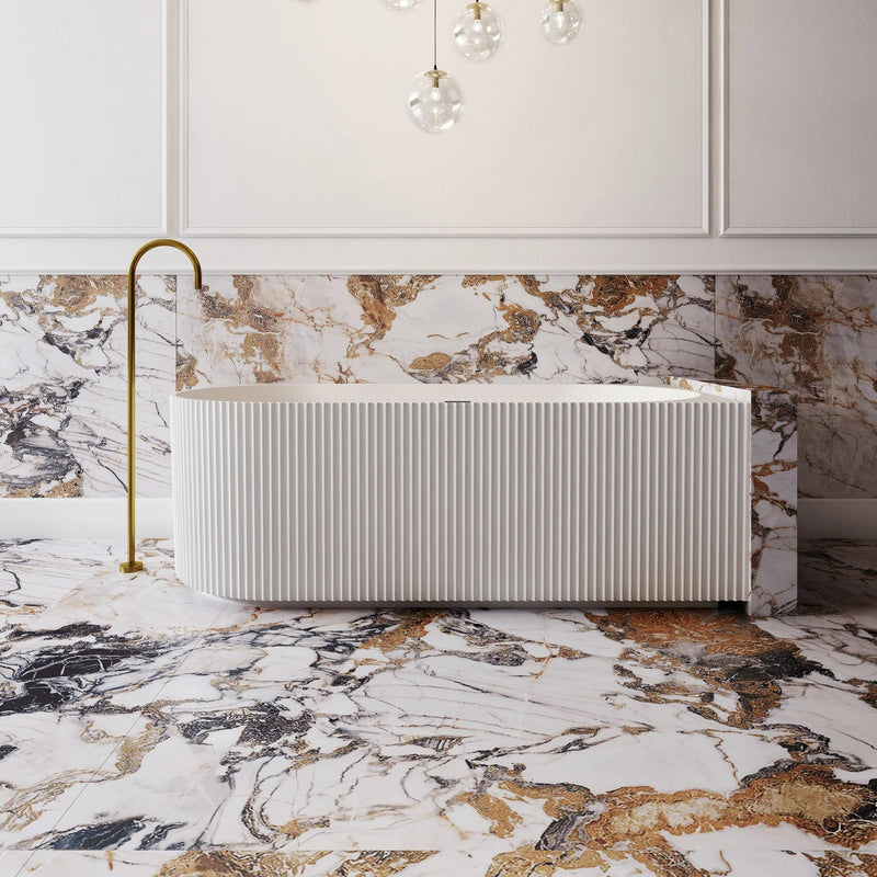 Cassa Design V-Groove Corner Back To Wall Bath