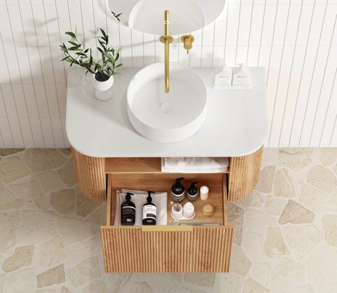 Otti Bondi Fluted Woodland Oak Curve Cabinet