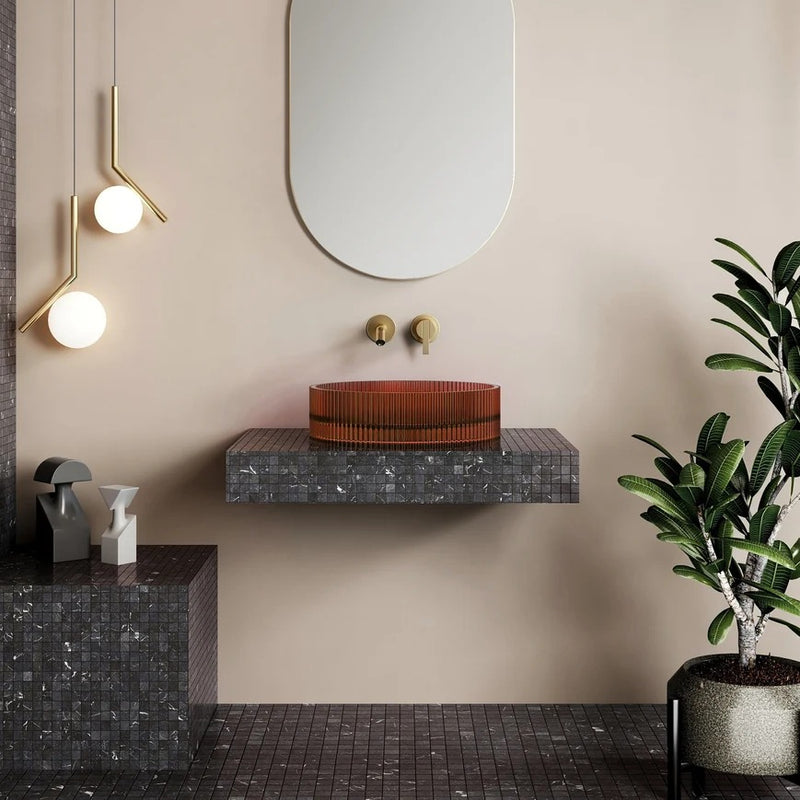 Cassa Design Wow V-Groove Translucency Round Above Counter Basin