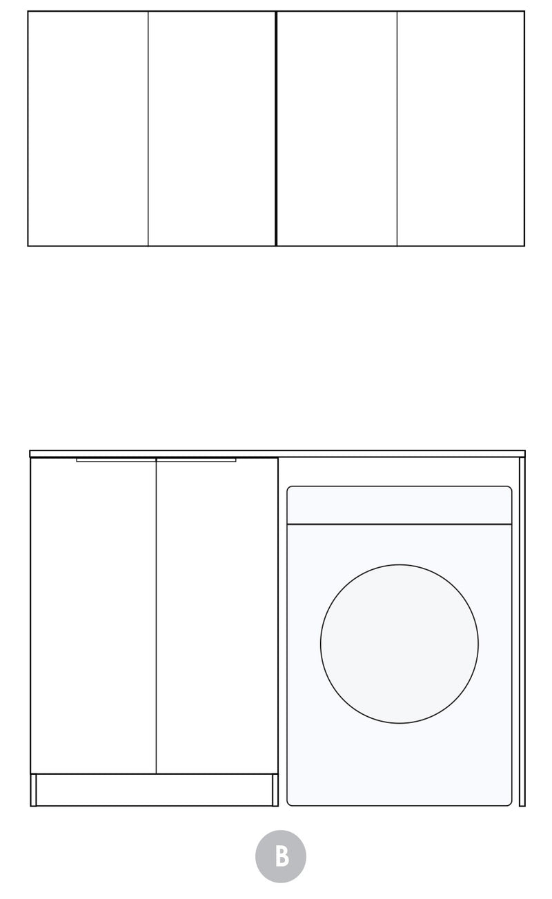Otti Laundry Kit 1305 Bondi White with Stone Top