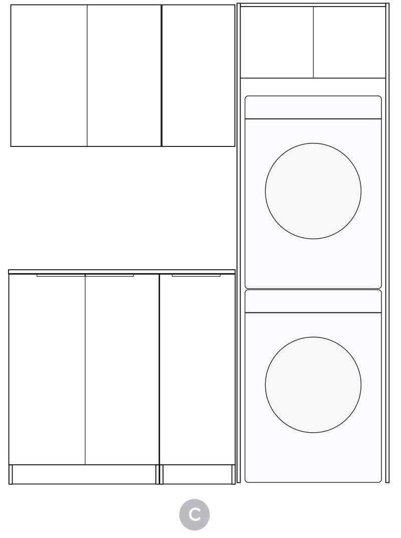 Otti Laundry Kit 1715 Bondi White with Stone Top