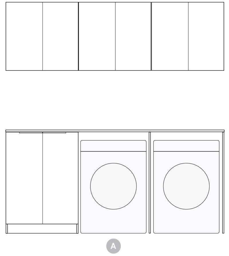 Otti Laundry Kit 1960 Bondi White With Benchtop
