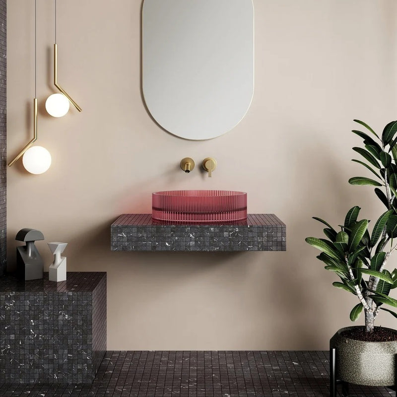 Cassa Design Wow V-Groove Translucency Round Above Counter Basin