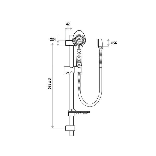 Elle Cobra Rail Shower With Elbow