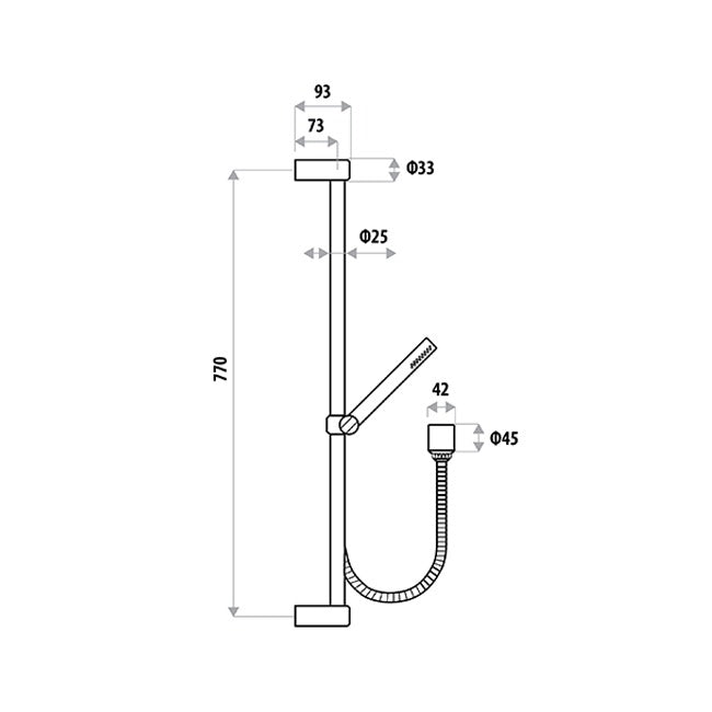 Linkware Elle Handshower OnRail S/Steel